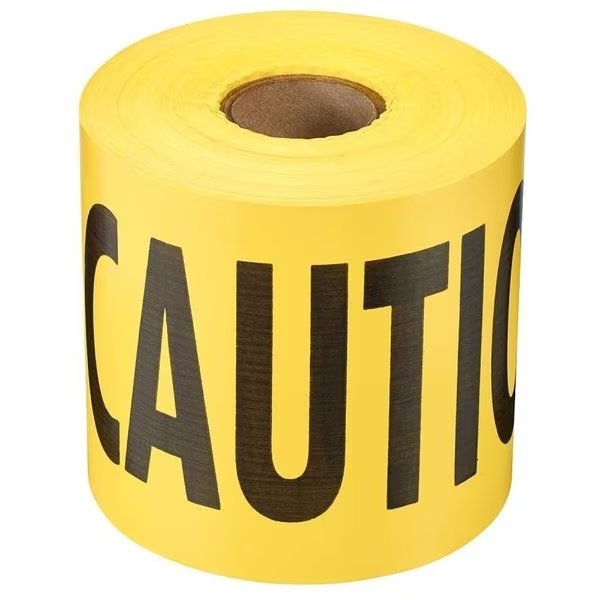 Barricade Tape, 300 ft L, 3 in W, Caution, Yellow Background, Empire Level, Mfr#: 71-0301